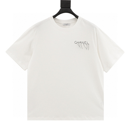 designer,replica,clothing,fake,1:1,lv,luxury,high quality Chonel letter LOGO short-sleeved T-shirt (FB30)