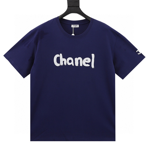 designer,replica,clothing,fake,1:1,lv,luxury,high quality Chonel letter printed LOGO short-sleeved T-shirt (67F3)