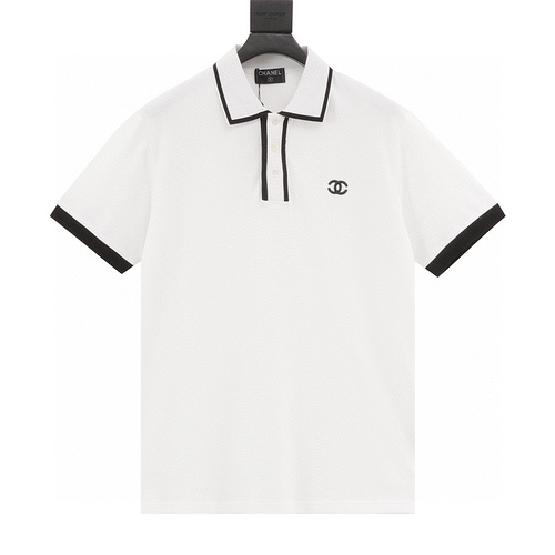 designer,replica,clothing,fake,1:1,lv,luxury,high quality Chonel heavy industry customized pique cotton lapel polo shirt (0BD6)