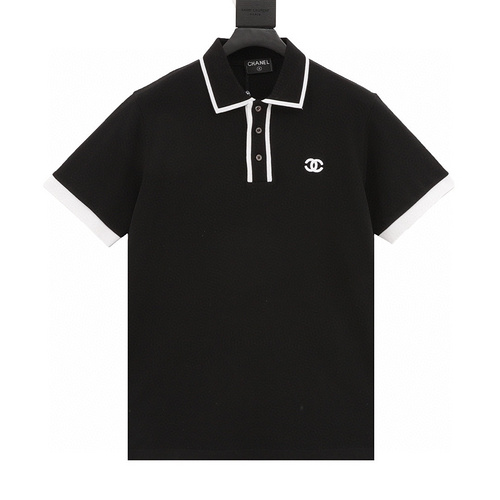 designer,replica,clothing,fake,1:1,lv,luxury,high quality Chonel heavy industry customized pique cotton lapel polo shirt (4D2E)