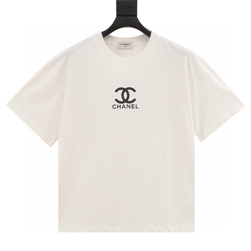 designer,replica,clothing,fake,1:1,lv,luxury,high quality Chonel short-sleeved T-shirt with small logo on the chest (A2CD)