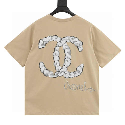 designer,replica,clothing,fake,1:1,lv,luxury,high quality Chonel hand-painted graffiti letter short-sleeve (AD5D)