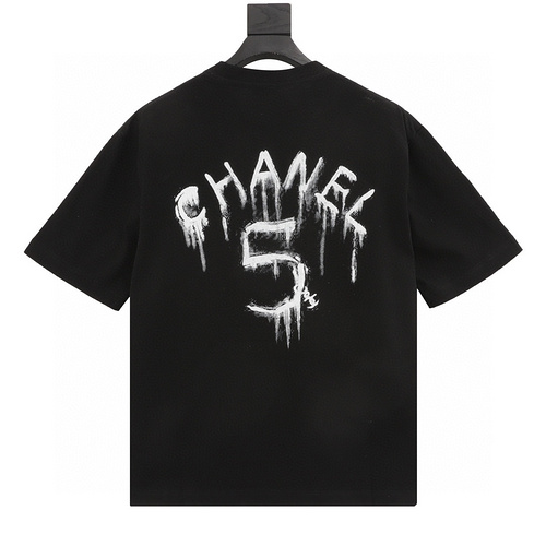 designer,replica,clothing,fake,1:1,lv,luxury,high quality Chonel hand-painted fluid logo short sleeves (34E8)
