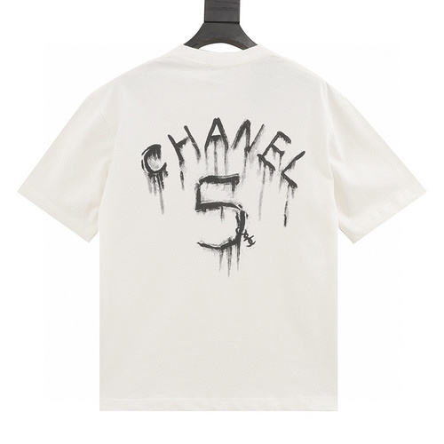 designer,replica,clothing,fake,1:1,lv,luxury,high quality Chonel hand-painted fluid logo short-sleeve (CE5A)