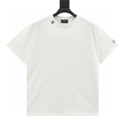 designer,replica,clothing,fake,1:1,lv,luxury,high quality Chonel collar logo simple letters solid color short-sleeved T-shirt (BC86)