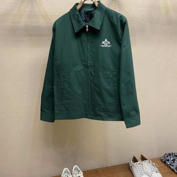 designer,replica,clothing,fake,1:1,lv,luxury,high quality Prada 24FW early autumn new triangle logo letter printed zipper jacket
