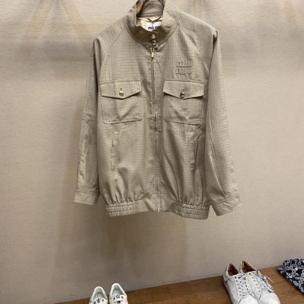 designer,replica,clothing,fake,1:1,lv,luxury,high quality Miu Miu belted jacket
