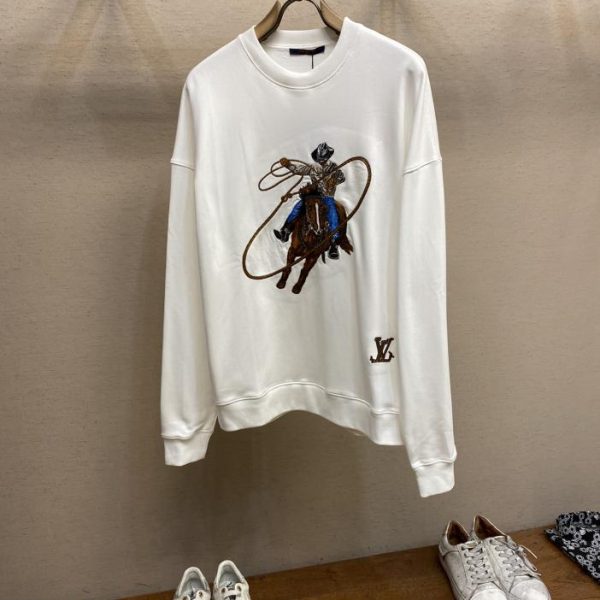 designer,replica,clothing,fake,1:1,lv,luxury,high quality L*  new western denim embroidered sweatshirt