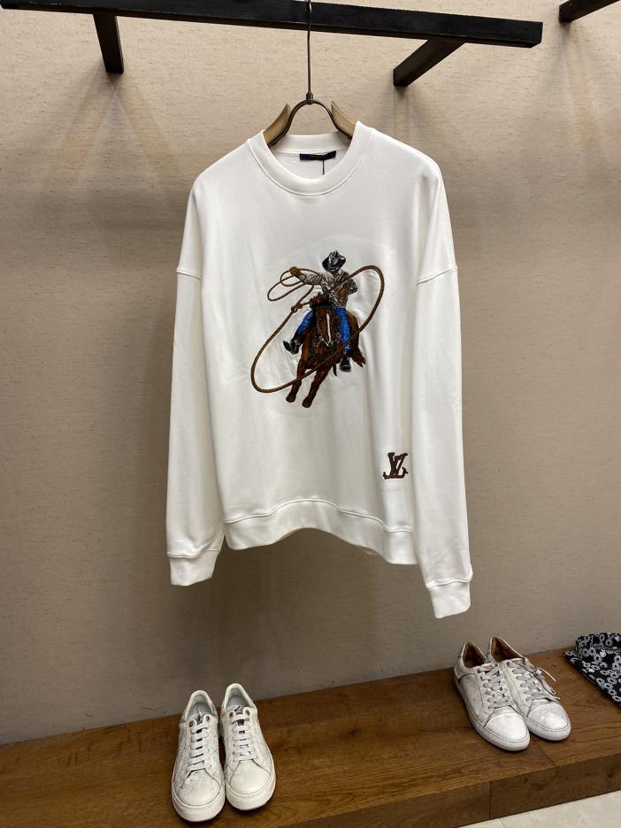 designer,replica,clothing,fake,1:1,lv,luxury,high quality L* new western denim embroidered sweatshirt designer,replica,clothing,fake,1:1,lv,luxury,high quality L* new western denim embroidered sweatshirt