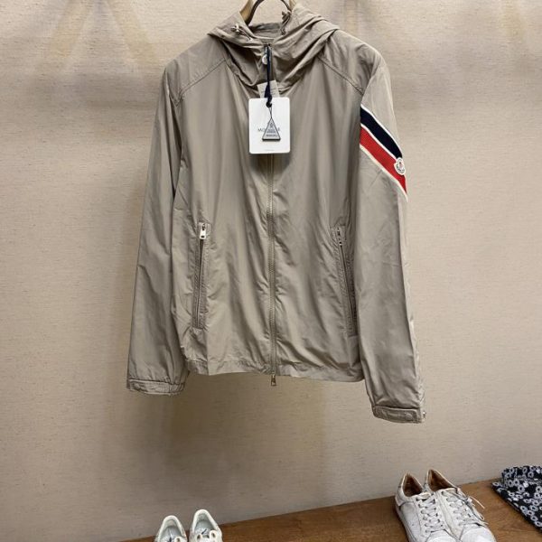 designer,replica,clothing,fake,1:1,lv,luxury,high quality Mencler tricolor trim jacket