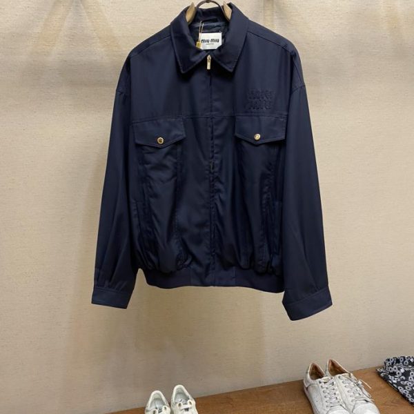 designer,replica,clothing,fake,1:1,lv,luxury,high quality Miu miu 24 early autumn show twill cotton jacket