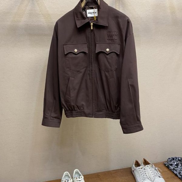 designer,replica,clothing,fake,1:1,lv,luxury,high quality Miu miu 24FW cocoa brown jacket