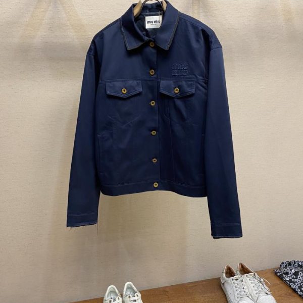 designer,replica,clothing,fake,1:1,lv,luxury,high quality Miu miu 24 early autumn show style twill cotton jacket!