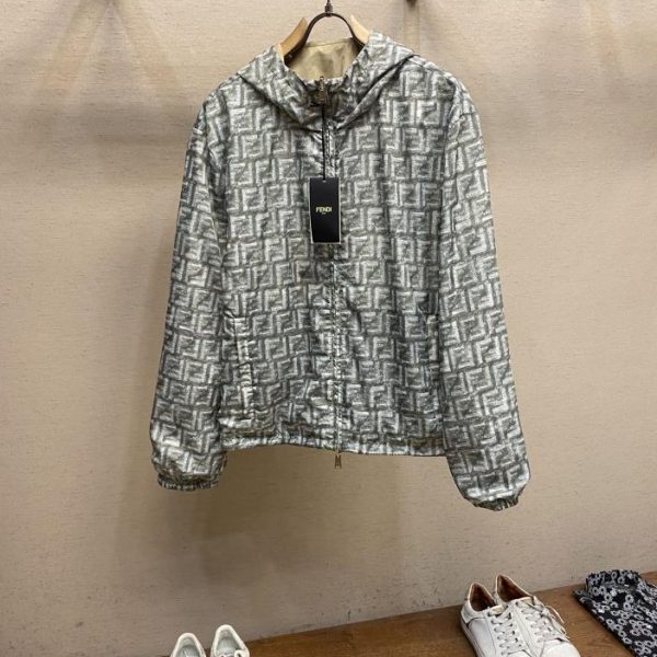 designer,replica,clothing,fake,1:1,lv,luxury,high quality Fendi green FF nylon jacket