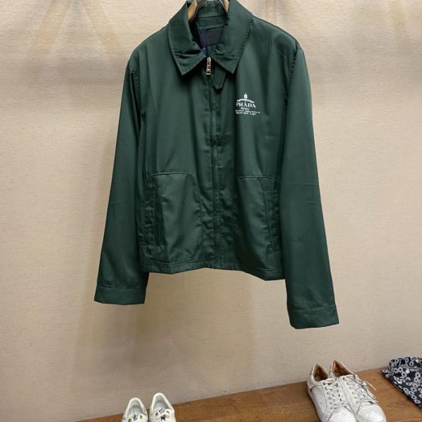 designer,replica,clothing,fake,1:1,lv,luxury,high quality Prada 24FW pool green thin jacket