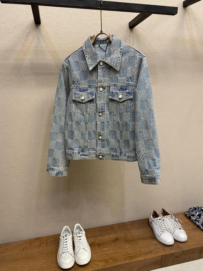 designer,replica,clothing,fake,1:1,lv,luxury,high quality L* 24 checkerboard denim jacket designer,replica,clothing,fake,1:1,lv,luxury,high quality L* 24 checkerboard denim jacket