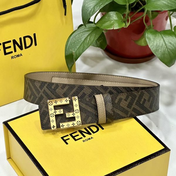 designer,replica,clothing,fake,1:1,lv,luxury,high quality FENDI double loop reversible belt