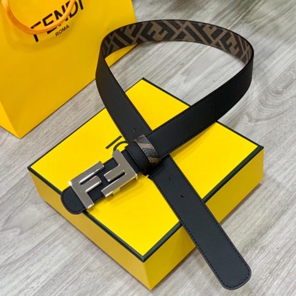 designer,replica,clothing,fake,1:1,lv,luxury,high quality FENDI 3.0CM wide double loop reversible belt