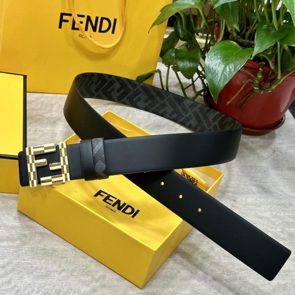 designer,replica,clothing,fake,1:1,lv,luxury,high quality FENDI 4.0CM wide double loop reversible belt