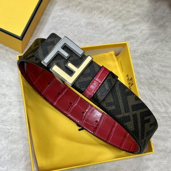 designer,replica,clothing,fake,1:1,lv,luxury,high quality FENDI 4.0CM wide double loop reversible belt