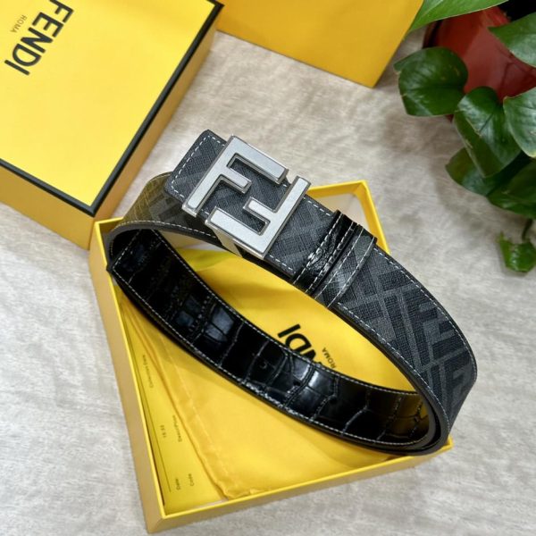 designer,replica,clothing,fake,1:1,lv,luxury,high quality FENDI 4.0CM wide double loop reversible belt