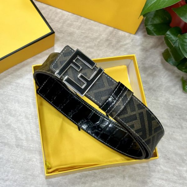 designer,replica,clothing,fake,1:1,lv,luxury,high quality FENDI 4.0CM wide double loop reversible belt
