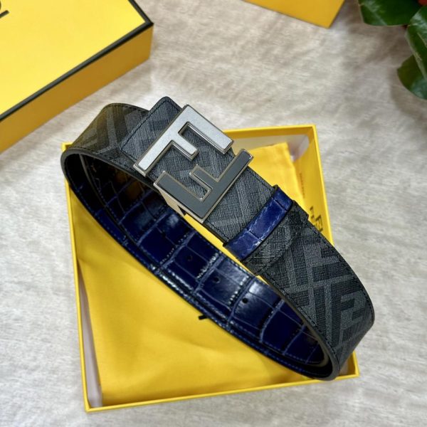 designer,replica,clothing,fake,1:1,lv,luxury,high quality FENDI 4.0CM wide double loop reversible belt