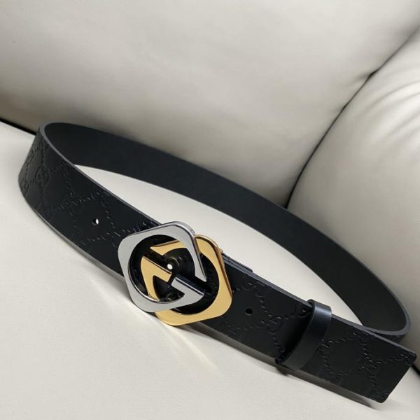 designer,replica,clothing,fake,1:1,lv,luxury,high quality Gucci ribbed buckle 4.0 width