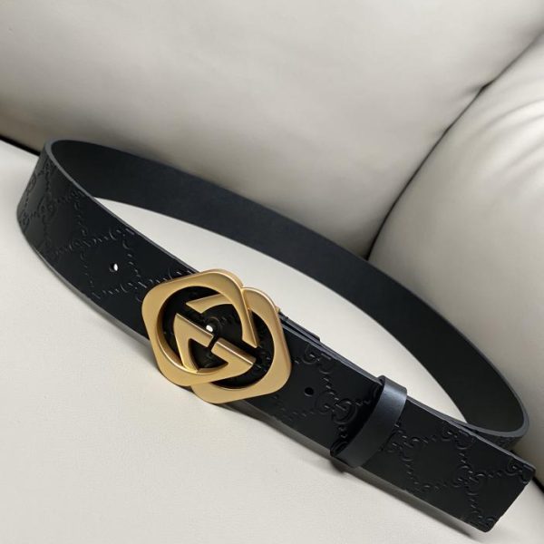 designer,replica,clothing,fake,1:1,lv,luxury,high quality Gucci ribbed buckle 4.0 width