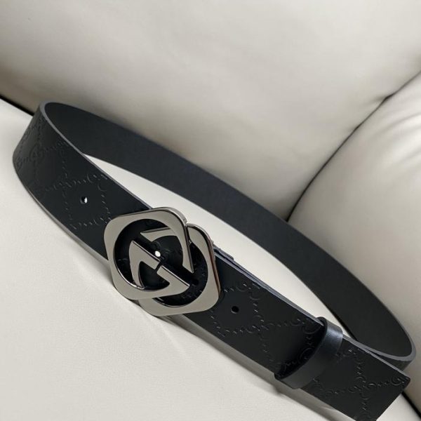 designer,replica,clothing,fake,1:1,lv,luxury,high quality Gucci ribbed buckle 4.0 width