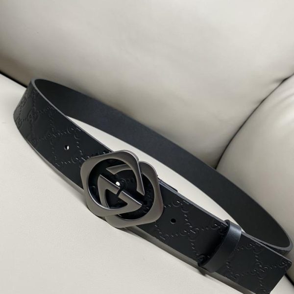 designer,replica,clothing,fake,1:1,lv,luxury,high quality Gucci ribbed buckle 4.0 width