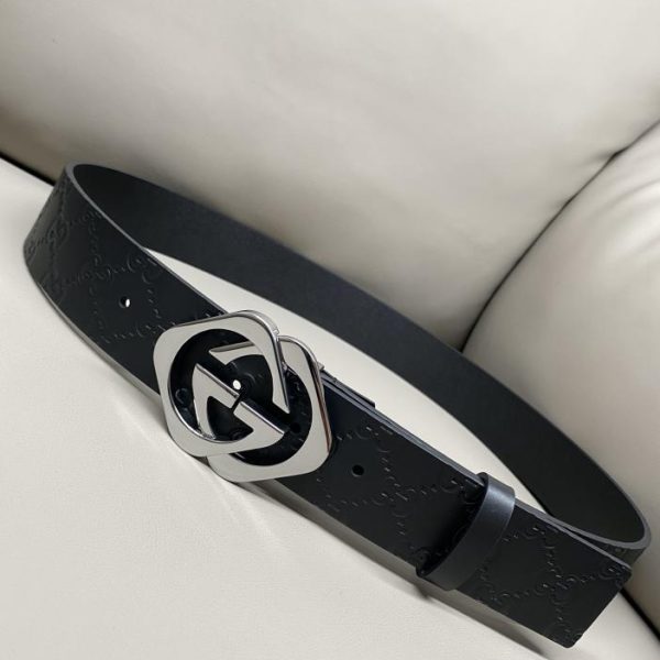 designer,replica,clothing,fake,1:1,lv,luxury,high quality Gucci ribbed buckle 4.0 width
