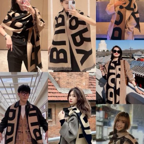 designer,replica,clothing,fake,1:1,lv,luxury,high quality Burberry large letter double sided long scarf