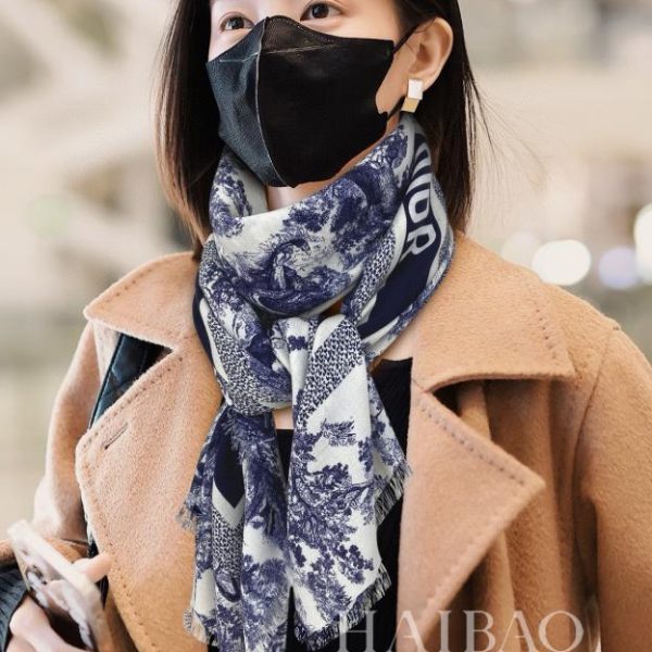 designer,replica,clothing,fake,1:1,lv,luxury,high quality Dior double-sided two-color cashmere square scarf