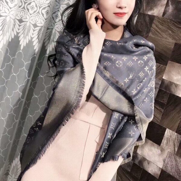 designer,replica,clothing,fake,1:1,lv,luxury,high quality Louis Vuitton dark jacquard scarf