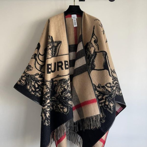 designer,replica,clothing,fake,1:1,lv,luxury,high quality Burberry War Horse Knight Reversible Shawl