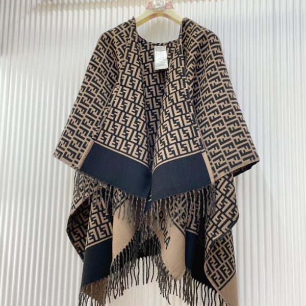 designer,replica,clothing,fake,1:1,lv,luxury,high quality FF letter element wool cloak