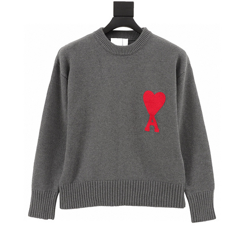 designer,replica,clothing,fake,1:1,lv,luxury,high quality AMI PARIS love embroidered crew neck sweater (8450)