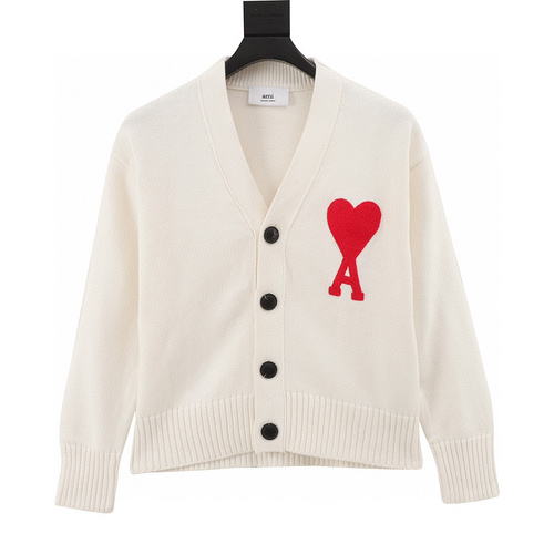 designer,replica,clothing,fake,1:1,lv,luxury,high quality AMI PARIS love embroidered sweater cardigan (D75A)