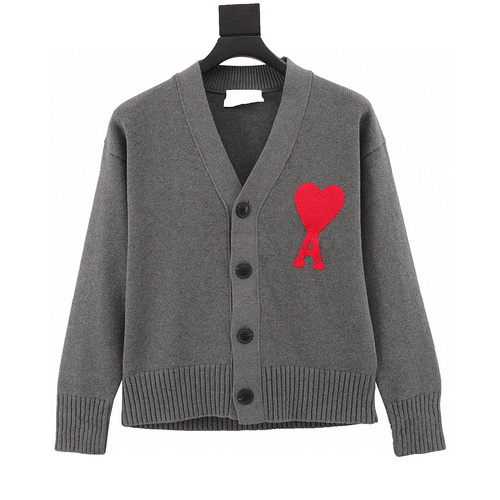 designer,replica,clothing,fake,1:1,lv,luxury,high quality AMI PARIS love embroidered sweater cardigan (E96D)