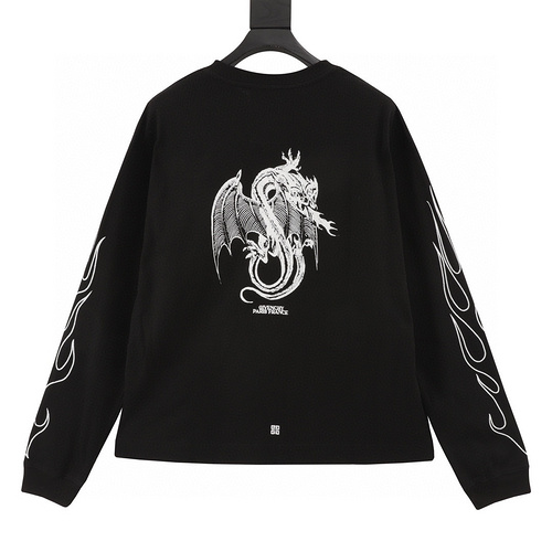 designer,replica,clothing,fake,1:1,lv,luxury,high quality Givenchy Year of the Dragon limited edition waffle long-sleeved T-shirt (76A0)