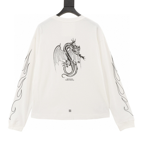 designer,replica,clothing,fake,1:1,lv,luxury,high quality Givenchy Year of the Dragon limited edition waffle long-sleeved T-shirt (C889)