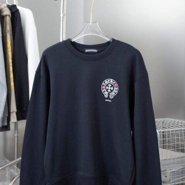 designer,replica,clothing,fake,1:1,lv,luxury,high quality Chrome Hearte rainbow gradient crew neck sweatshirt