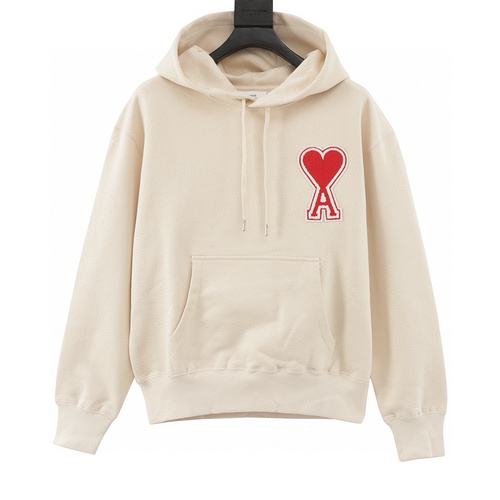 designer,replica,clothing,fake,1:1,lv,luxury,high quality Ami towel embroidered love hooded sweatshirt (3B39)