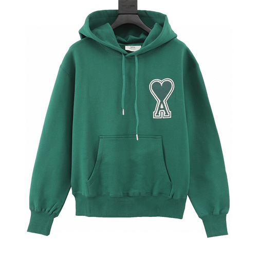 designer,replica,clothing,fake,1:1,lv,luxury,high quality Ami towel embroidered love hooded sweatshirt (C449)