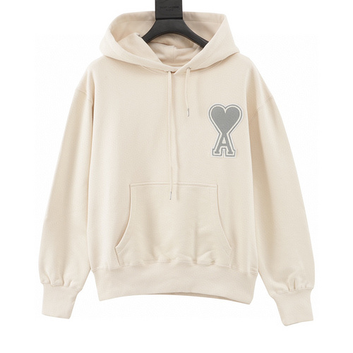 designer,replica,clothing,fake,1:1,lv,luxury,high quality Ami towel embroidered love hooded sweatshirt (CCBB)