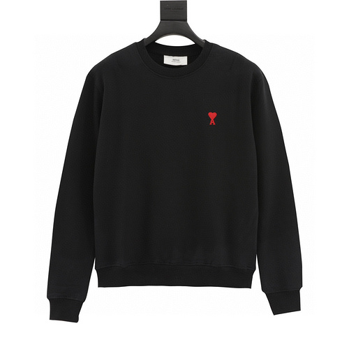 designer,replica,clothing,fake,1:1,lv,luxury,high quality Ami classic love logo embroidered round neck sweatshirt (36F9)