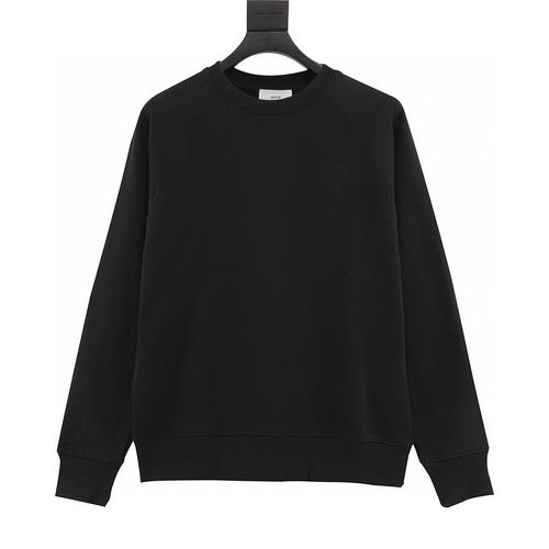 designer,replica,clothing,fake,1:1,lv,luxury,high quality Ami classic love logo embroidered round neck sweatshirt (49BF)