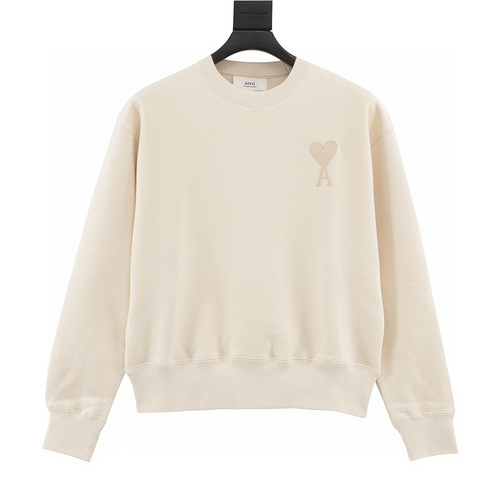 designer,replica,clothing,fake,1:1,lv,luxury,high quality Ami classic love logo embroidered round neck sweatshirt (51F6)