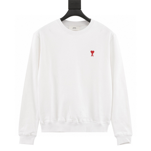 designer,replica,clothing,fake,1:1,lv,luxury,high quality Ami classic love logo embroidered round neck sweatshirt (686E)